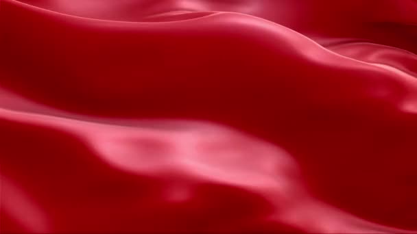 Drapeau Couleur Rouge Clair Agitant Vent Haute Résolution Full Animation — Video