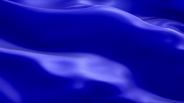 Clear Dark Blue Color Flag Waving Wind High Resolution Full — Stock Video