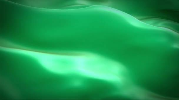 Drapeau Couleur Vert Clair Agitant Vent Haute Résolution Full Animation — Video