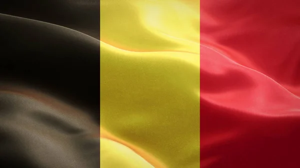 Flaga Belgii Machająca Wietrze Projektowanie Flagi Narodowy Symbol Kanady Renderowanie — Zdjęcie stockowe