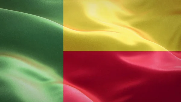 Flaga Beninu Machająca Wietrze Projektowanie Flagi Narodowy Symbol Kanady Renderowanie — Zdjęcie stockowe