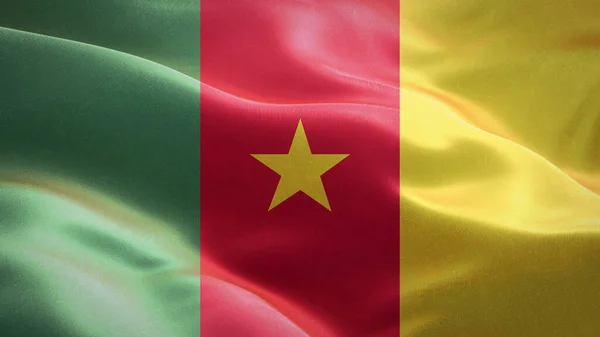 Flaga Kamerunu Machająca Wietrze Projektowanie Flagi Narodowy Symbol Kanady Renderowanie — Zdjęcie stockowe