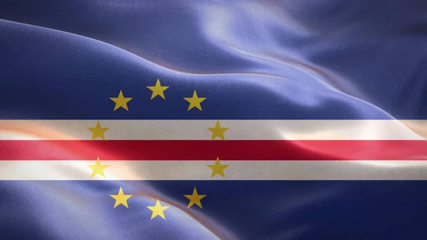 Bandera Cabo Verde Ondeando Viento Diseño Banderas Waving Símbolo Nacional — Foto de Stock