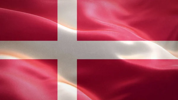 Flag of Denmark waving in the wind. 3D Waving flag design. The national symbol of Canada, 3D rendering.