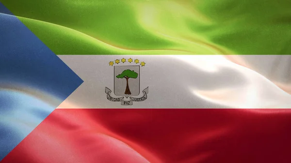 Bandeira Guiné Equatorial Acenando Vento Acenando Design Bandeira Símbolo Nacional — Fotografia de Stock