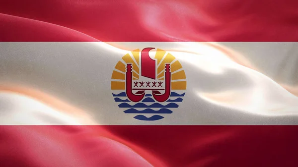 Bandeira Polinésia Francesa Acenando Vento Acenando Design Bandeira Símbolo Nacional — Fotografia de Stock
