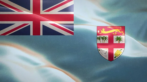 Flag of Fiji waving in the wind. 3D Waving flag design. The national symbol of Canada, 3D rendering.