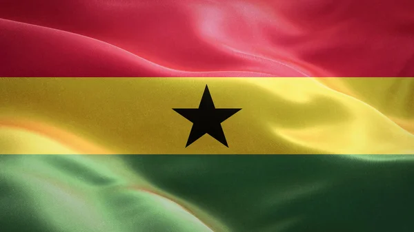 Flaga Ghany Machająca Wietrze Projektowanie Flagi Narodowy Symbol Kanady Renderowanie — Zdjęcie stockowe