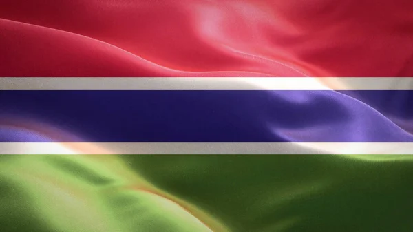 Flag of Gambia waving in the wind. 3D Waving flag design. The national symbol of Canada, 3D rendering.