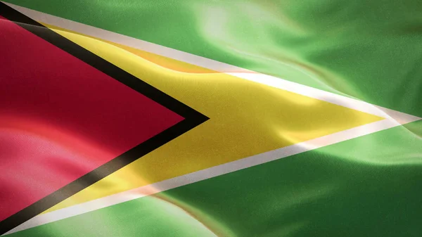 Flag of Guyana waving in the wind. 3D Waving flag design. The national symbol of Canada, 3D rendering.