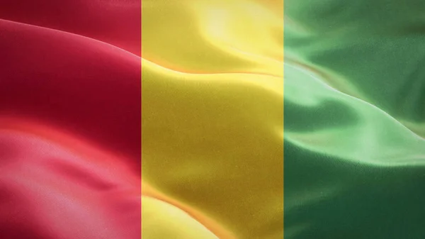 Flag of Guinea waving in the wind. 3D Waving flag design. The national symbol of Canada, 3D rendering.