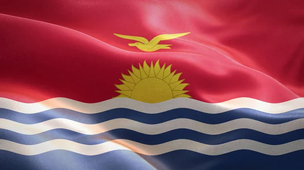 Flag of Kiribati waving in the wind. 3D Waving flag design. The national symbol of Canada, 3D rendering.