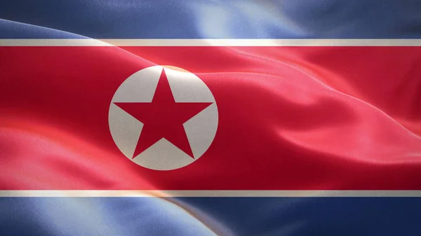 Drapeau Corée Nord Agitant Vent Drapeau Agitant Design Symbole National — Photo