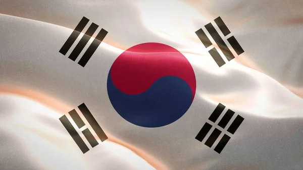 Bandera Corea Del Sur Ondeando Viento Diseño Banderas Waving Símbolo — Foto de Stock