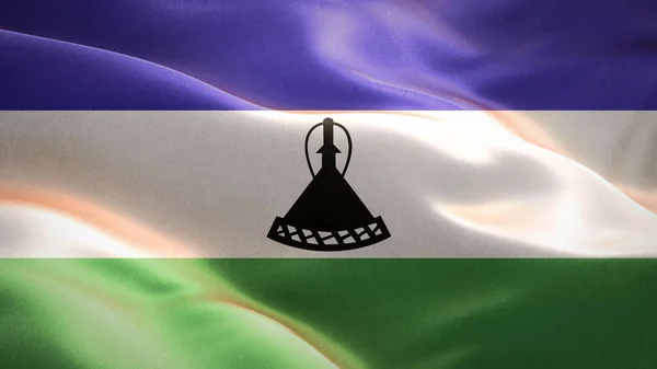 Lesotho Bayrağı Rüzgarda Dalgalanıyor Boyutlu Dalgalanan Bayrak Tasarımı Kanada Nın — Stok fotoğraf