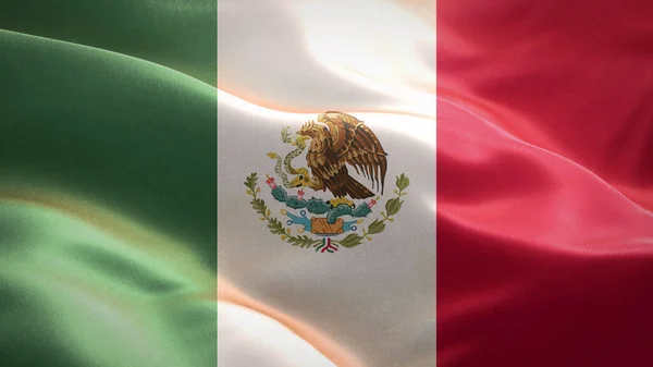 Flag of Mexico waving in the wind. 3D Waving flag design. The national symbol of Canada, 3D rendering.