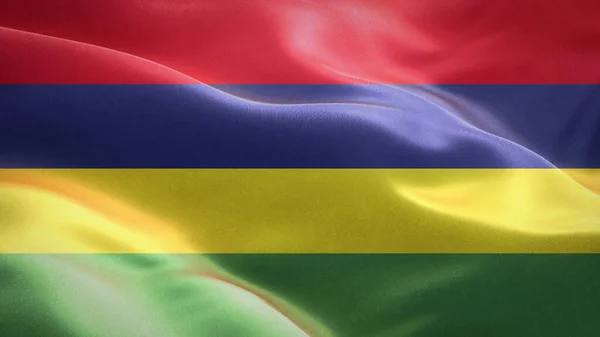 Прапор Маврикія Махає Вітром Waving Flag National Symbol Canada Rendering — стокове фото