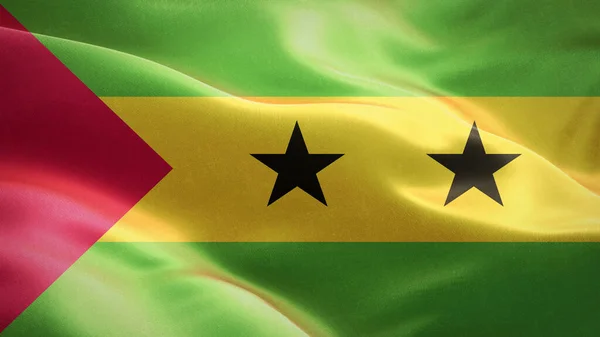 Bandeira São Tomé Príncipe Acenando Vento Acenando Design Bandeira Símbolo — Fotografia de Stock