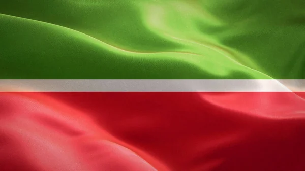 風になびくタタールスタンの旗 3D波動旗のデザイン タタールスタンの国のシンボル 3Dレンダリング — ストック写真