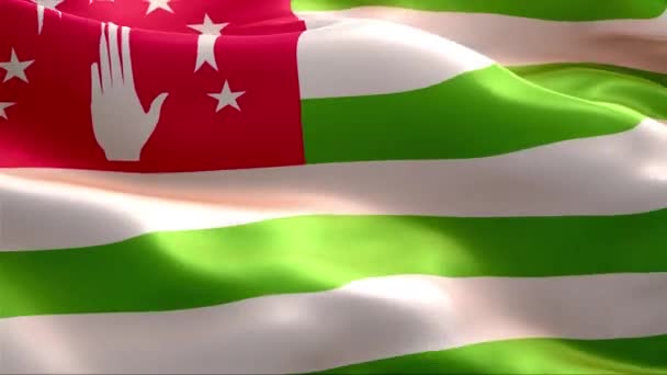 Bandiera Dell Abkhazia Che Sventola Nel Vento Full Alta Risoluzione — Video Stock