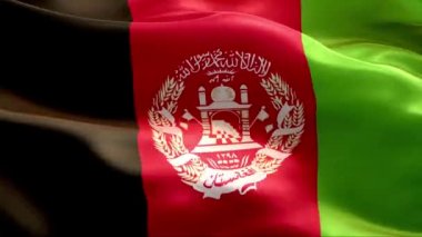 Afganistan bayrağı rüzgarda sallanıyor. 4K Yüksek Çözünürlük Tam HD. Afganistan Uluslararası Bayrağının Döngüleme Videosu.