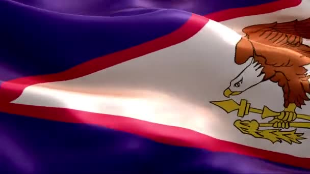 Bandeira Samoa Americana Acenando Vento Alta Resolução Full Looping Vídeo — Vídeo de Stock