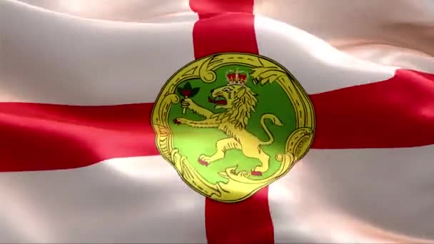 Flaga Alderney Machająca Wietrze Wysoka Rozdzielczość Full Pętla Wideo Flagą — Wideo stockowe