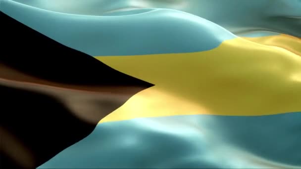 Flagge Der Bahamas Weht Wind High Resolution Full Looping Video — Stockvideo