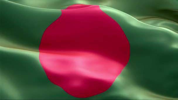 Bandera Bangladesh Ondeando Viento Alta Resolución Full Vídeo Looping Bandera — Vídeo de stock