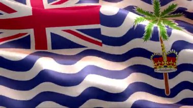 Flag of Brirish Indian Ocean Territory waving in the wind. 4K High Resolution Full HD. Looping Video of International Flag of Brirish Indian Ocean Territory.