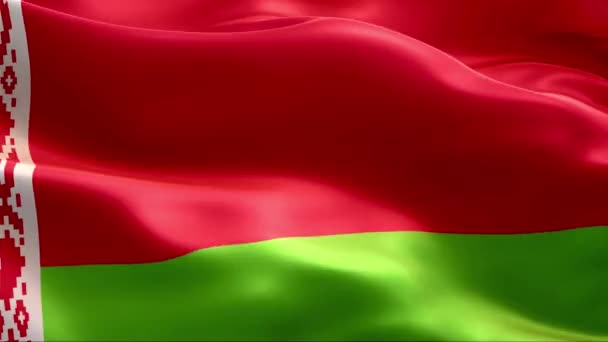 Die Weißrussische Flagge Weht Wind High Resolution Full Looping Video — Stockvideo