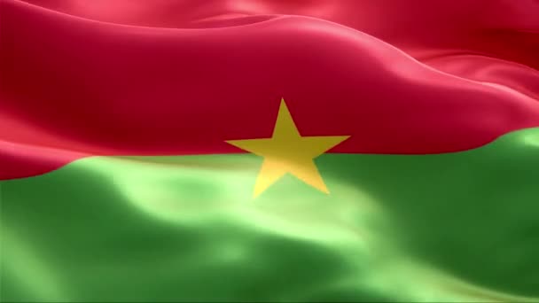 Флаг Буркина Фасо Размахивающий Ветром Высокое Разрешение Full Цикл Видео — стоковое видео