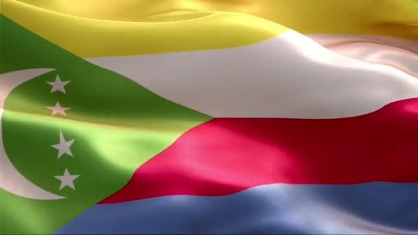Drapeau des Comores agitant le vent. 4K haute résolution Full HD. Vidéo de boucle du drapeau international des Comores .
