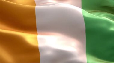 Rüzgarda dalgalanan Cote bayrağı. 4K Yüksek Çözünürlük Tam HD. Uluslararası Cote Bayrağının Döngüleme Videosu.