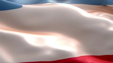 Rüzgarda dalgalanan Kırım Bayrağı. 4K Yüksek Çözünürlük Tam HD. Uluslararası Kırım Bayrağının Döngüleme Videosu.