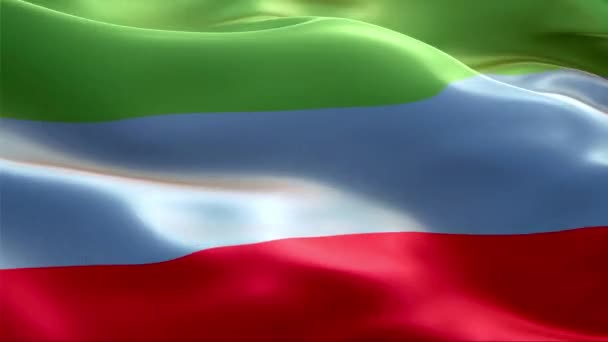 風になびくダゲスタンの旗 4K高解像度フルHd ダゲスタンの国際旗のループビデオ — ストック動画