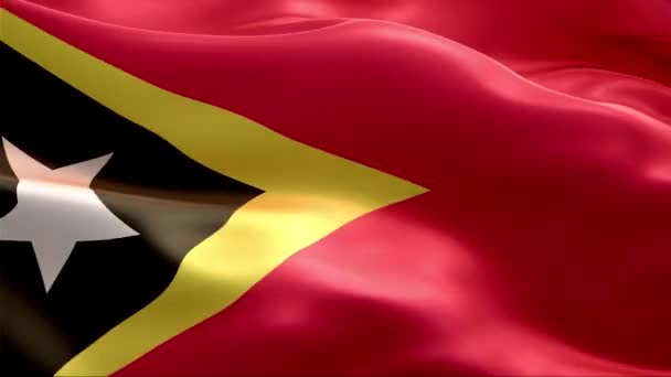 Σημαία Του Ανατολικού Τιμόρ Κυματίζει Στον Άνεμο Υψηλής Ανάλυσης Full — Αρχείο Βίντεο