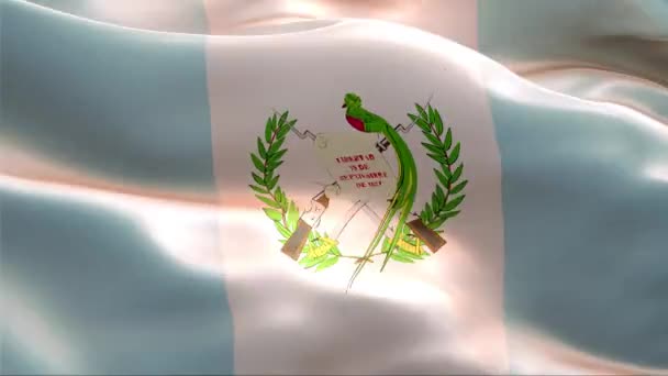 Bandera Guatemala Ondeando Viento Alta Resolución Full Vídeo Looping Bandera — Vídeos de Stock