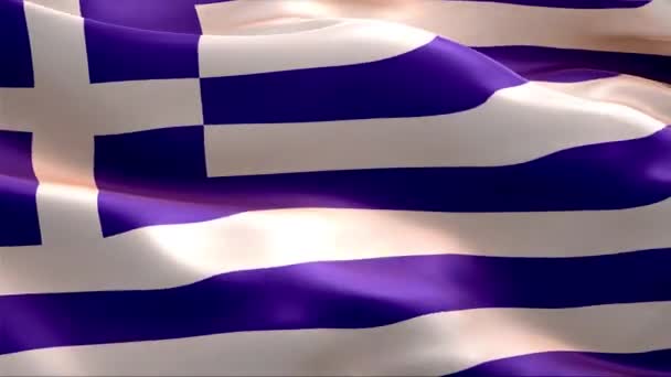 Flag Greece Waving Wind High Resolution Full Looping Video International — Stock Video