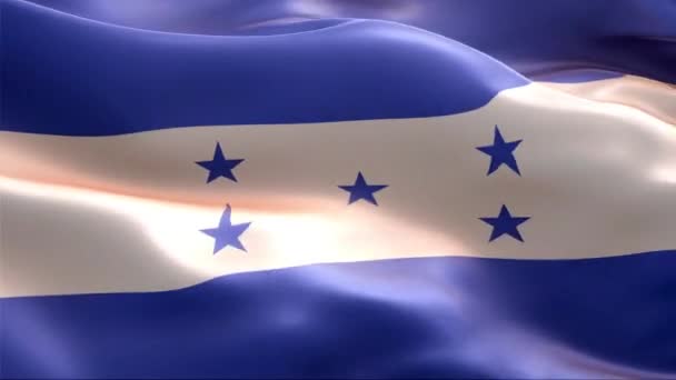 Bandera Honduras Ondeando Viento Alta Resolución Full Vídeo Looping Bandera — Vídeo de stock