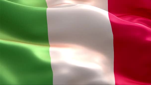 Die Flagge Italiens Weht Wind High Resolution Full Looping Video — Stockvideo