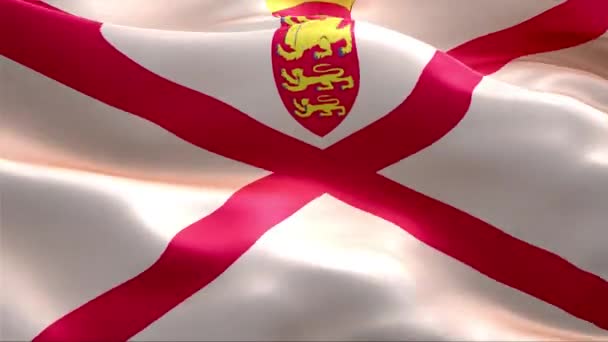 Flagga Jersey Viftar Vinden Full Med Hög Upplösning Looping Video — Stockvideo