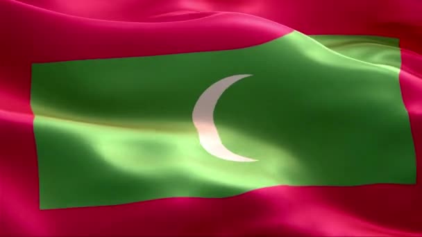 Drapeau Des Maldives Agitant Vent Haute Résolution Full Vidéo Boucle — Video