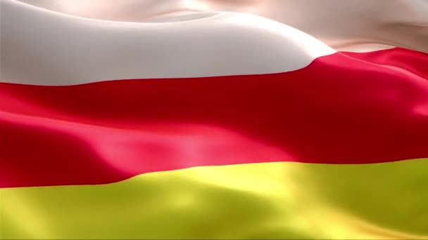 Die Flagge Nordossetiens Weht Wind High Resolution Full Looping Video — Stockvideo