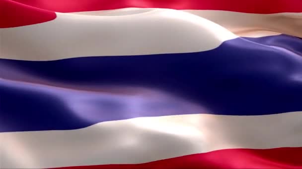 Bandeira Tailândia Acenando Vento Alta Resolução Full Looping Vídeo Bandeira — Vídeo de Stock
