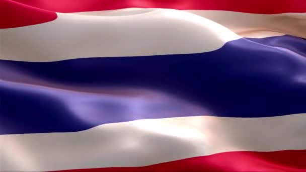 Bandera Tailandia Ondeando Viento Alta Resolución Full Vídeo Looping Bandera — Vídeo de stock