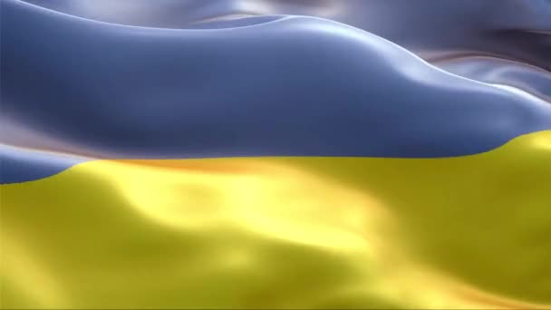 ウクライナの国旗が風になびく 4K高解像度フルHd ウクライナの国際旗のループビデオ — ストック動画