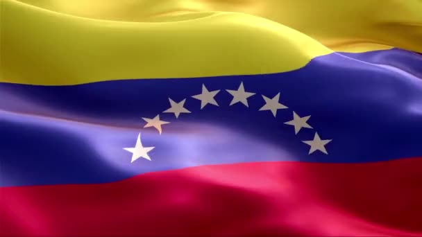 Vlag Van Venezuela Wapperend Wind Hoge Resolutie Full Looping Video — Stockvideo