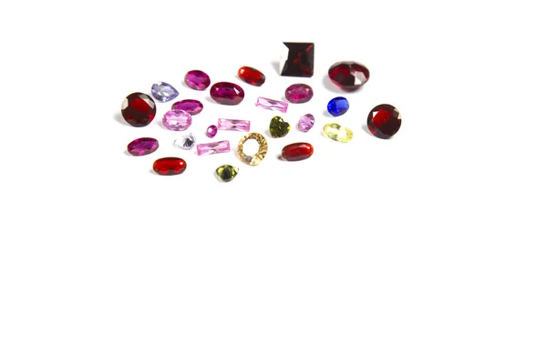 Studio shot of beautiful gemstones on white background — Stock Photo, Image