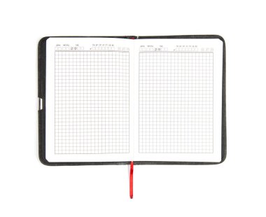 Açık defter izole Kağıt beyaz arka plan